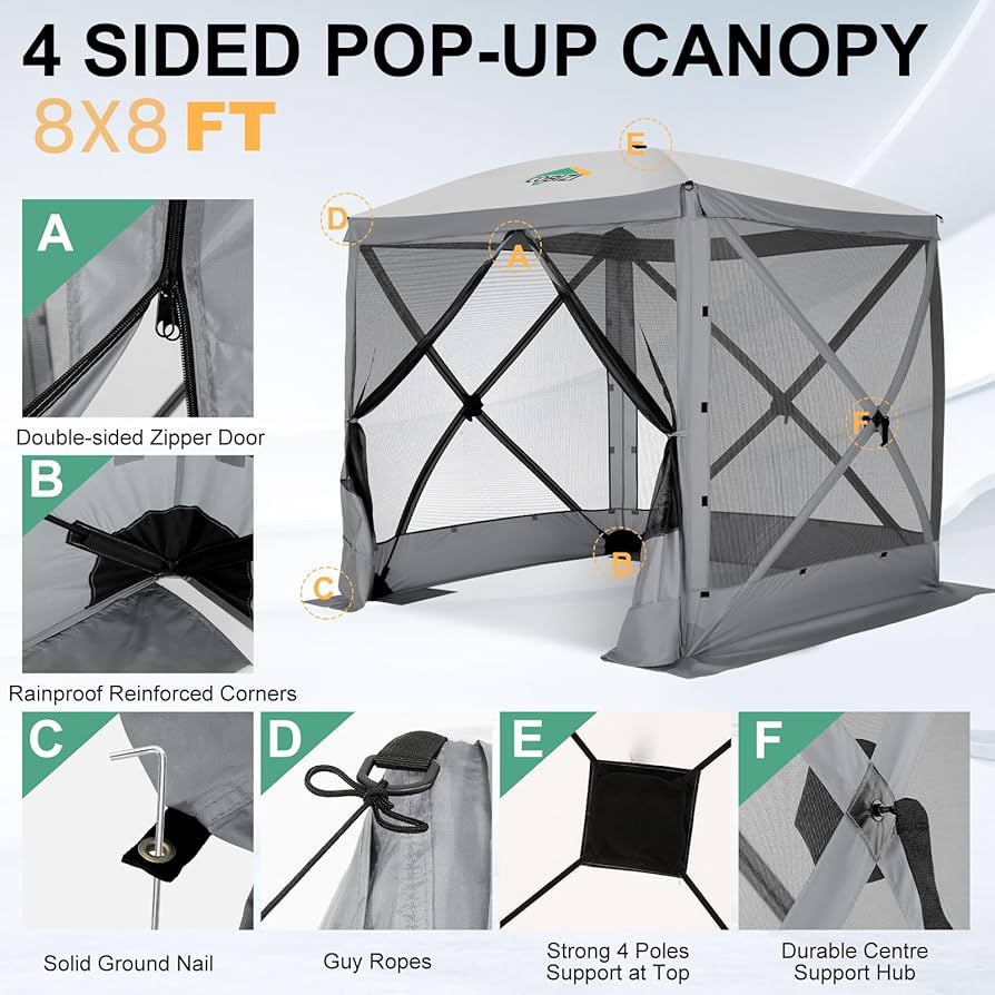 Amazon.com : COBIZI 8x8 Pop up Gazebo Tent, Ez up Waterproof